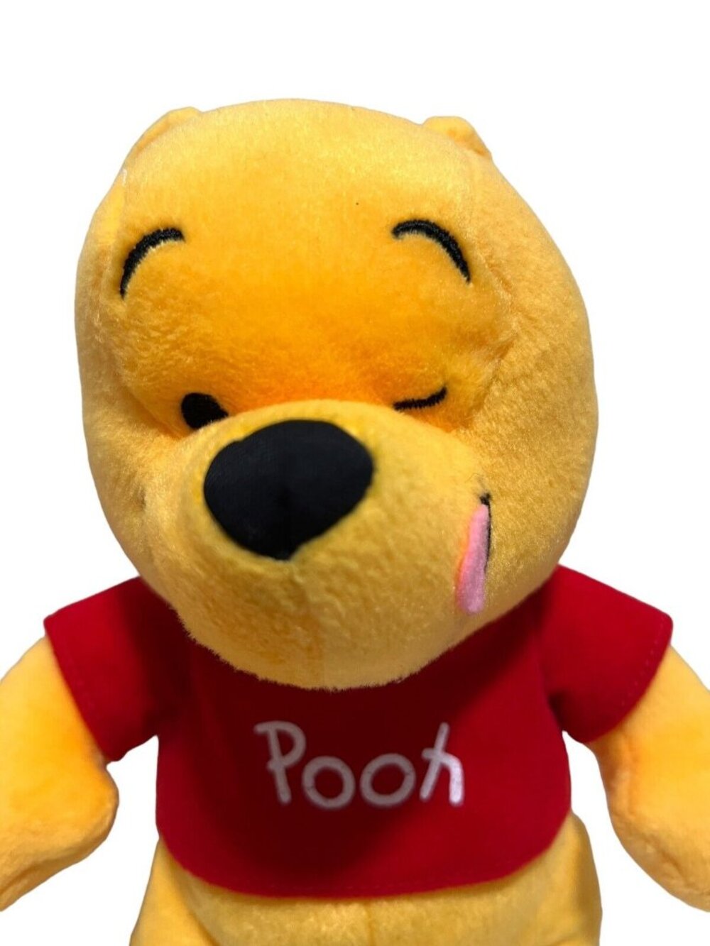 DISNEY Vintage Winnie-the-Pooh With Honey Pot Plush 10” Red Shirt - Picture 7 of 13